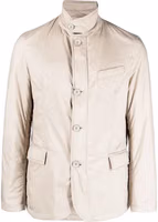 Beige Polyamide Full-Length Jacket 1
