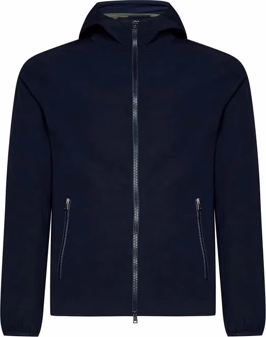 Blue Elastane Shell Jacket