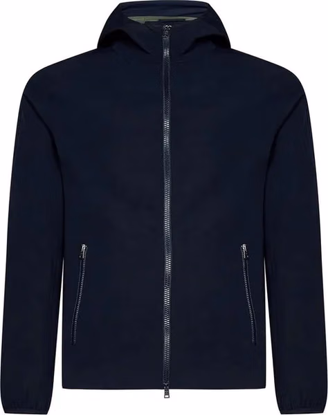 Blue Elastane Shell Jacket