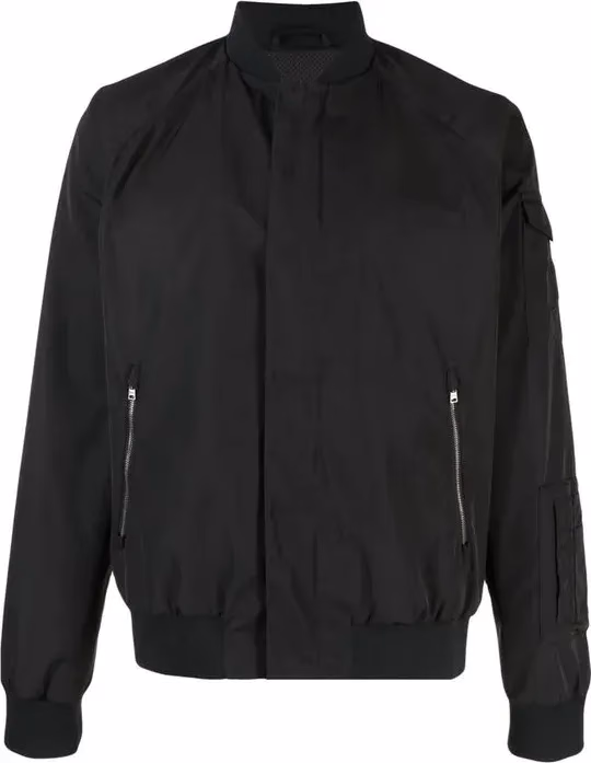 Black Polyester Bomber