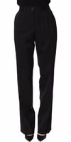 Black High Waist Straight Dress Trouser Pants 2