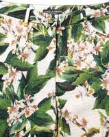 White Floral Print Cropped Straight Pants 1