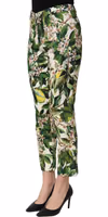 White Floral Print Cropped Straight Pants 3