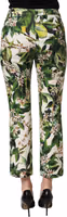 White Floral Print Cropped Straight Pants 4