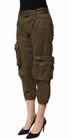 Olive Green High Waist Cargo Trouser Pants 5