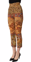Multicolor Mosaic Print Crepe Cropped Trouser Pants 3