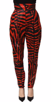 Red Black Zebra Print Cotton HighWaist Pants 2