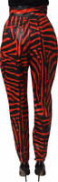 Red Black Zebra Print Cotton HighWaist Pants 4
