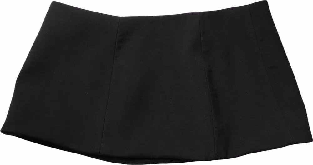 Black Wool A-line Low Waist Mini Women Skirt