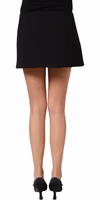 Black Wool A-line Low Waist Mini Women Skirt 4