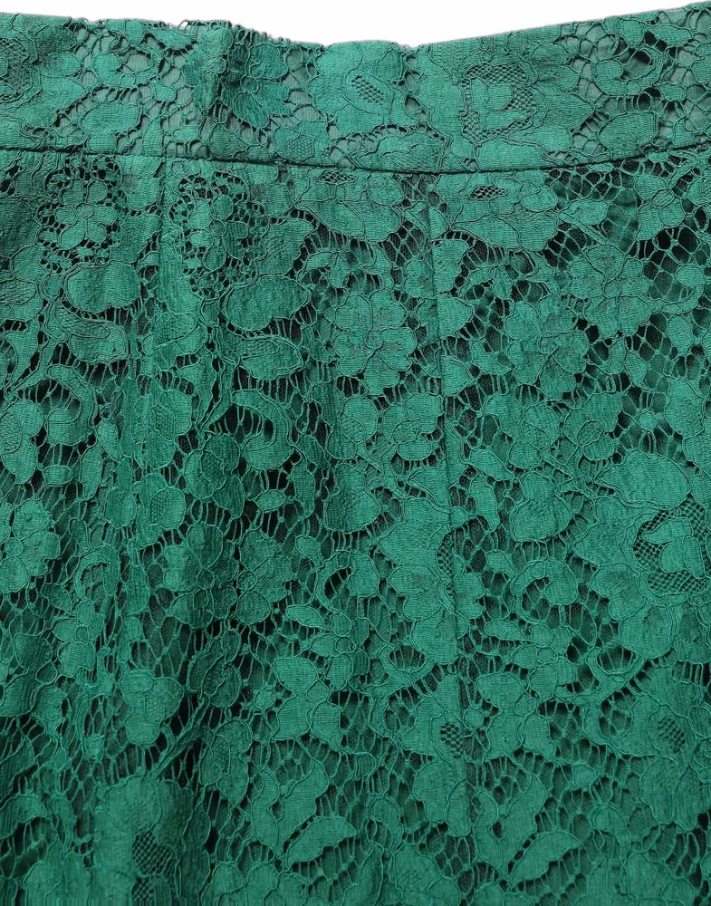 Green Lace High Waist Mermaid Midi Skirt