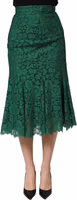 Green Lace High Waist Mermaid Midi Skirt 2
