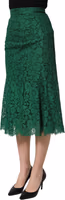 Green Lace High Waist Mermaid Midi Skirt 3