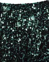 Green Sequin High Waist Pencil Cut Midi Skirt 1