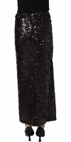 Black Sequin High Waist Pencil Midi Skirt 3