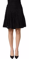 Black Floral Cut Out Lace A-line Mini Skirt 1