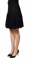 Black Floral Cut Out Lace A-line Mini Skirt 2