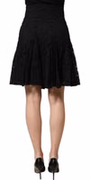 Black Floral Cut Out Lace A-line Mini Skirt 3