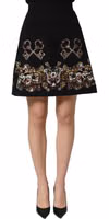 Black Floral Embellished A-line Mini Skirt 2