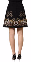 Black Floral Embellished A-line Mini Skirt 4