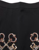 Black Floral Embellished A-line Mini Skirt 5
