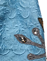 Blue Jacquard Embroidered A-line Skirt 1