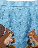 Blue Jacquard Embroidered A-line Skirt 5