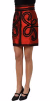 Red Soutache Embroidery A-line Mini Skirt 3