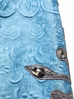 Blue Jacquard Embroidered A-line Midi Skirt 1