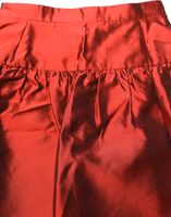 Red Silk Satin Bubble High Waist Mini Skirt 1