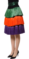 Multicolor Fringed High Waist Knee Length Skirt 2