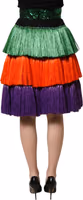 Multicolor Fringed High Waist Knee Length Skirt 3