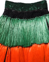 Multicolor Fringed High Waist Knee Length Skirt 4