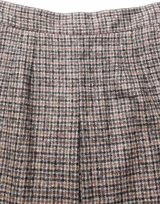 Brown Tweed High Waist A-line Mini Skirt