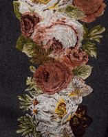 Black Floral Macramé High Waist A-line Skirt 1