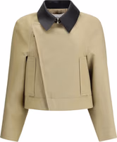 Beige Cotton Leather Jacket 1
