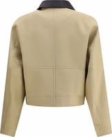 Beige Cotton Leather Jacket 2