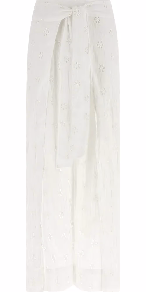 White Cotton Casual Pants