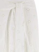 White Cotton Casual Pants 3