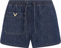 Blue Cotton Bermuda Shorts 1