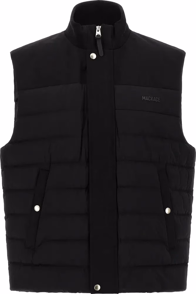 Black Nylon Sleeveless Jacket