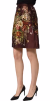 Burgundy Floral HighWaist A-line Mini Skirt 3