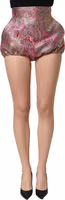 Pink Floral HighWaist Jacquard Hotpants Shorts 1