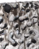 Silver Leopard Jacquard Mid Waist Mini Skirt 1