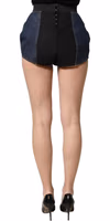 Blue Cotton High Waist Denim Hotpants Shorts 3