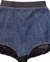 Blue Cotton High Waist Denim Hotpants Shorts 4