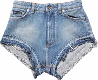 Blue Cotton High Waist Denim Hotpants Shorts 5