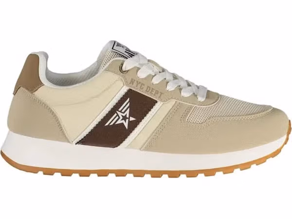 Beige Polyester Mens Sneaker