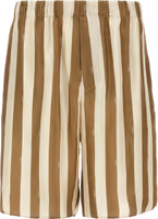 Beige Silk Bermuda Shorts 1
