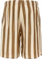 Beige Silk Bermuda Shorts 2